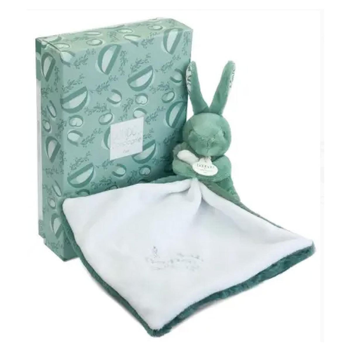 DOUDOU ET COMPAGNIE Lapin doudou - Lapin avec doudou vert sauge