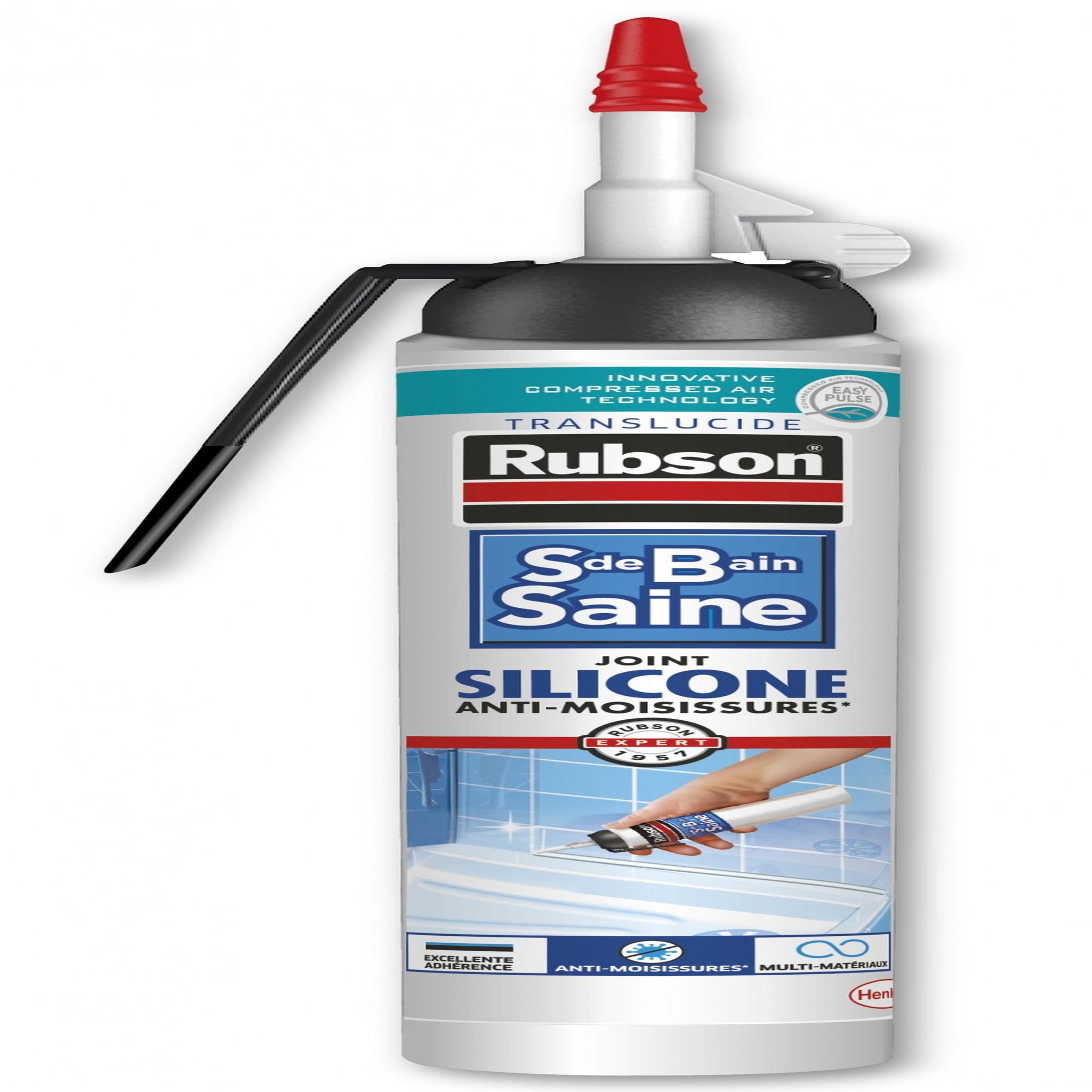 rubson Silicone carrelage RUBSON transparent, 200 ml Mastic sans pistolet sdbs transpar