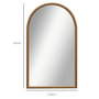 Voir la diapositive 3 : HOMCOM Miroir mural arche, 110 x 65 cm cadre en bois, miroir arqué pour le salon, la chambre, l'entrée, brun foncé