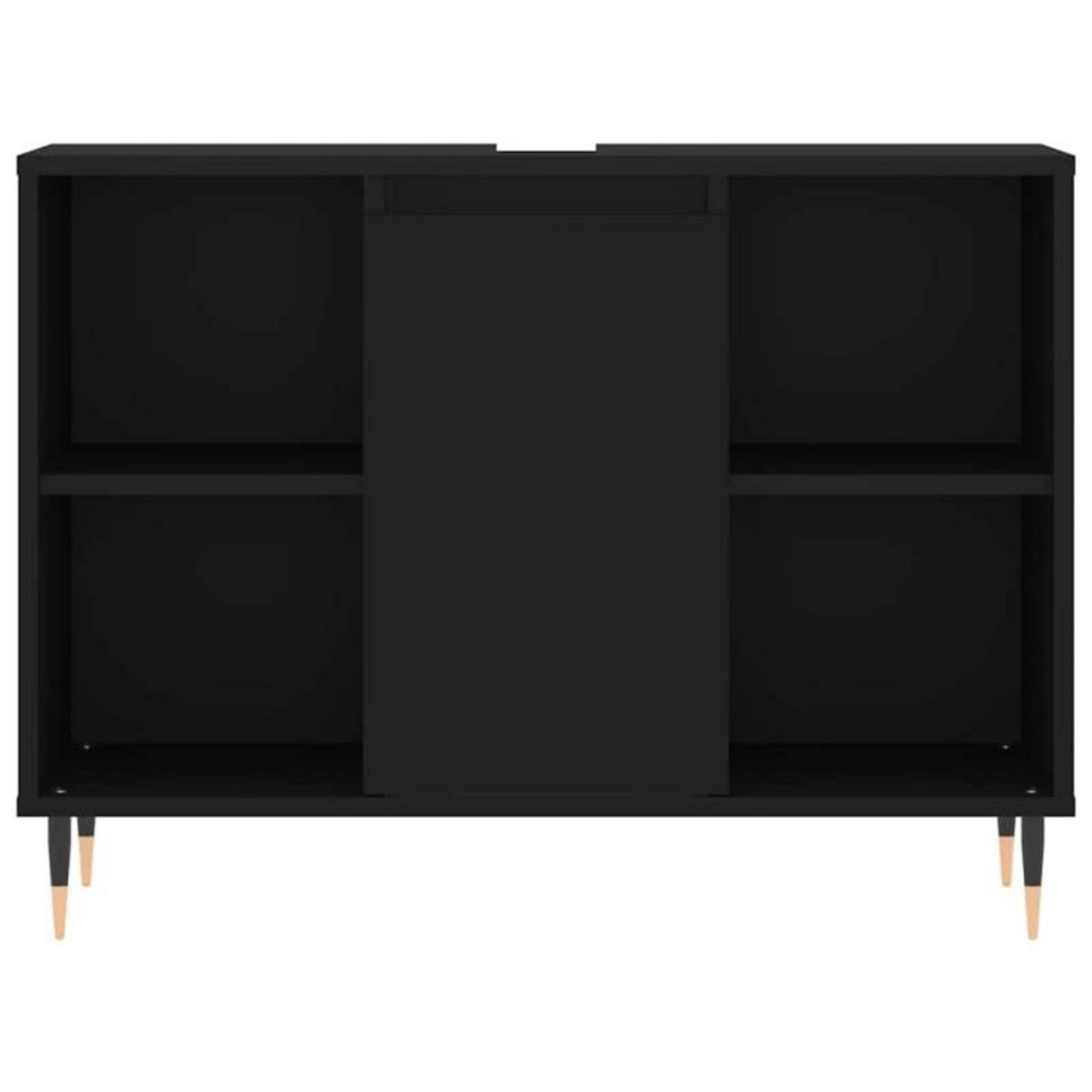 VIDAXL Armoire de salle de bain noir 80x33x60 cm bois d ingénierie