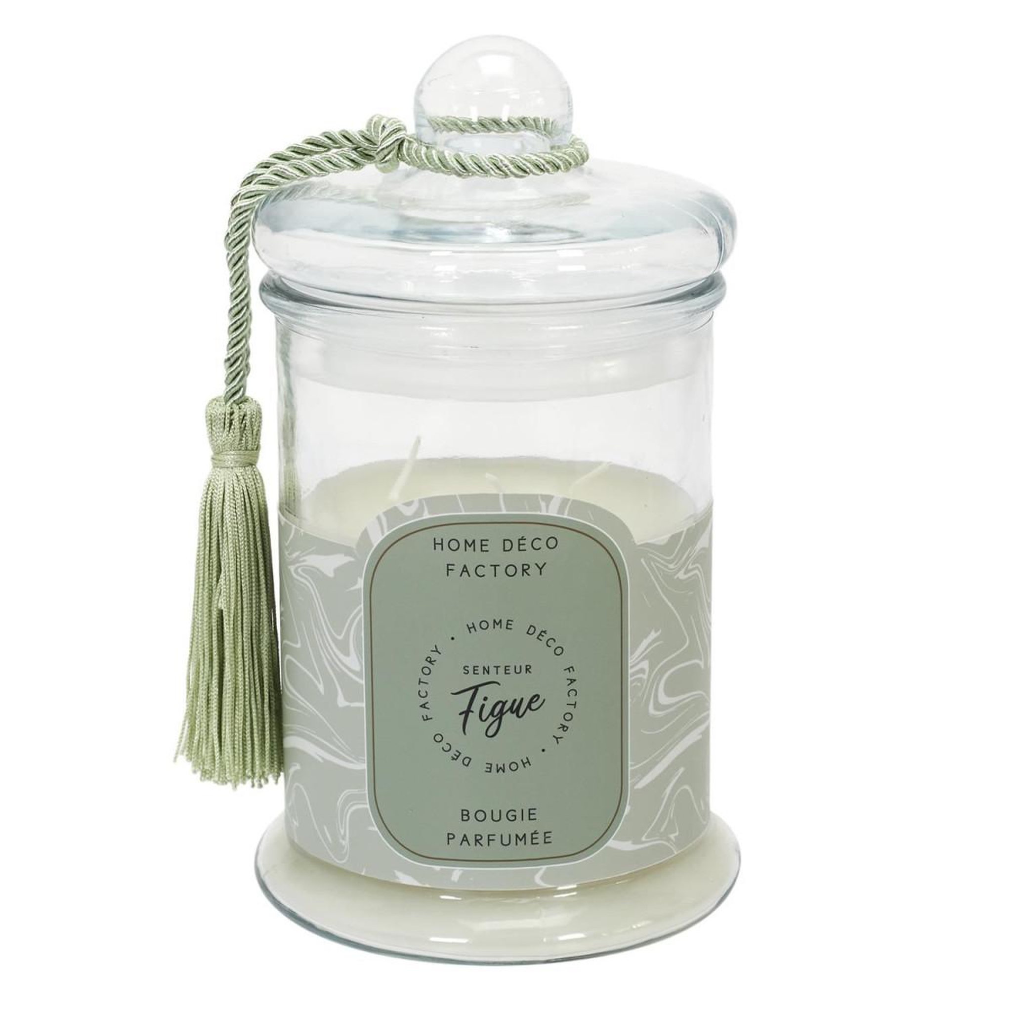 The Home Deco Factory Bougie parfumée en verre  bonbonnière  23cm figue