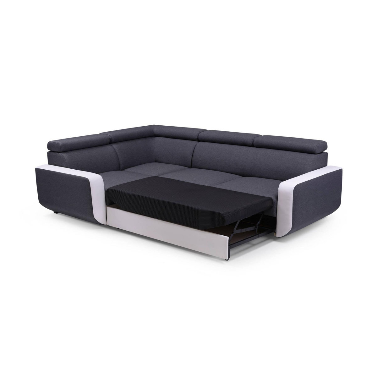 LISA DESIGN Dustin - canapé d'angle l réversible - 5 places - convertible avec coffre - têtieres réglables