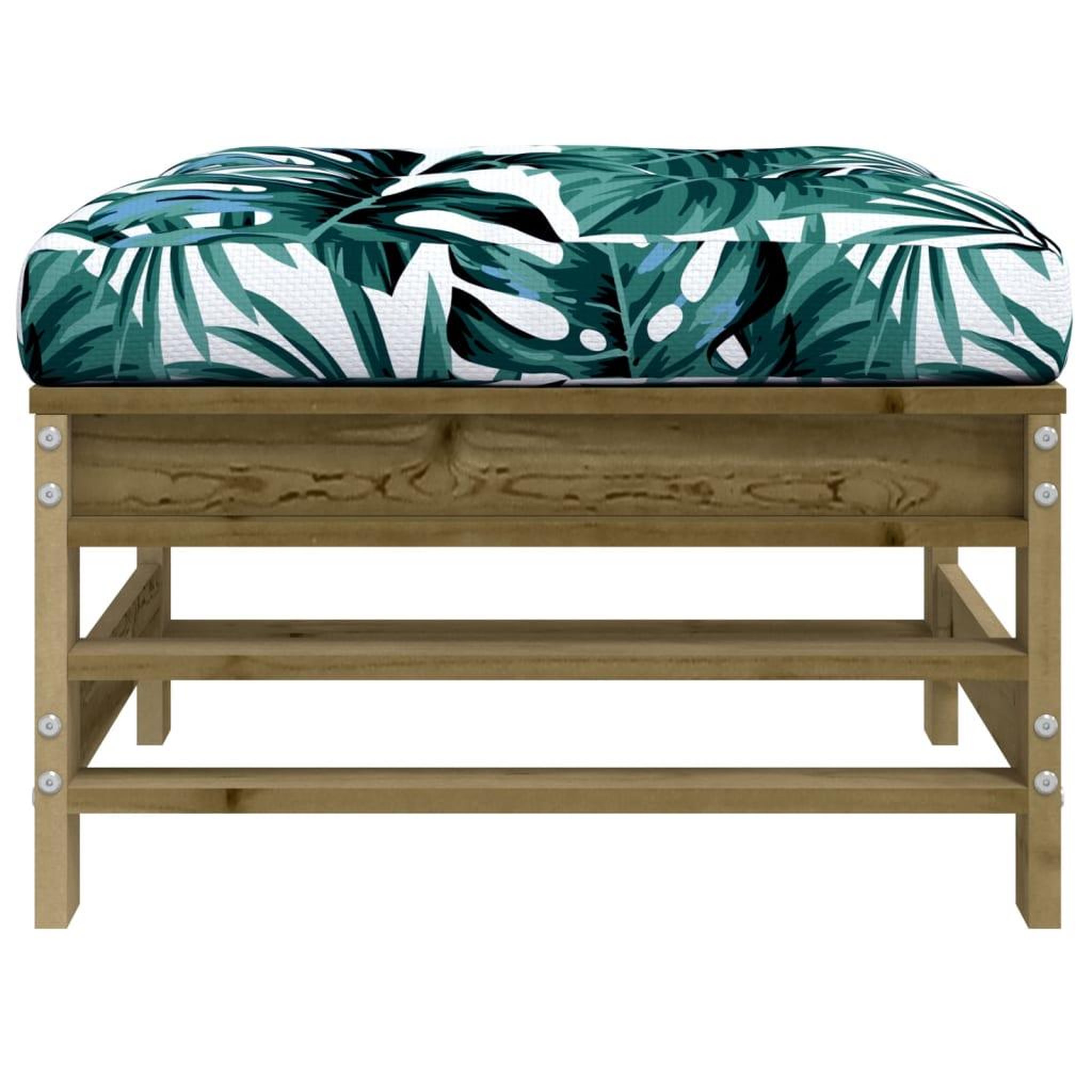Voir la diapositive 5 : VIDAXL Repose-pieds de jardin et coussins lot de 2 bois pin impregne