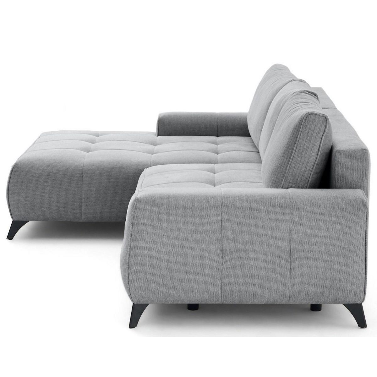 BEST MOBILIER Rimini - canapé d'angle gauche 4 places convertible avec coffre en tissu texturé