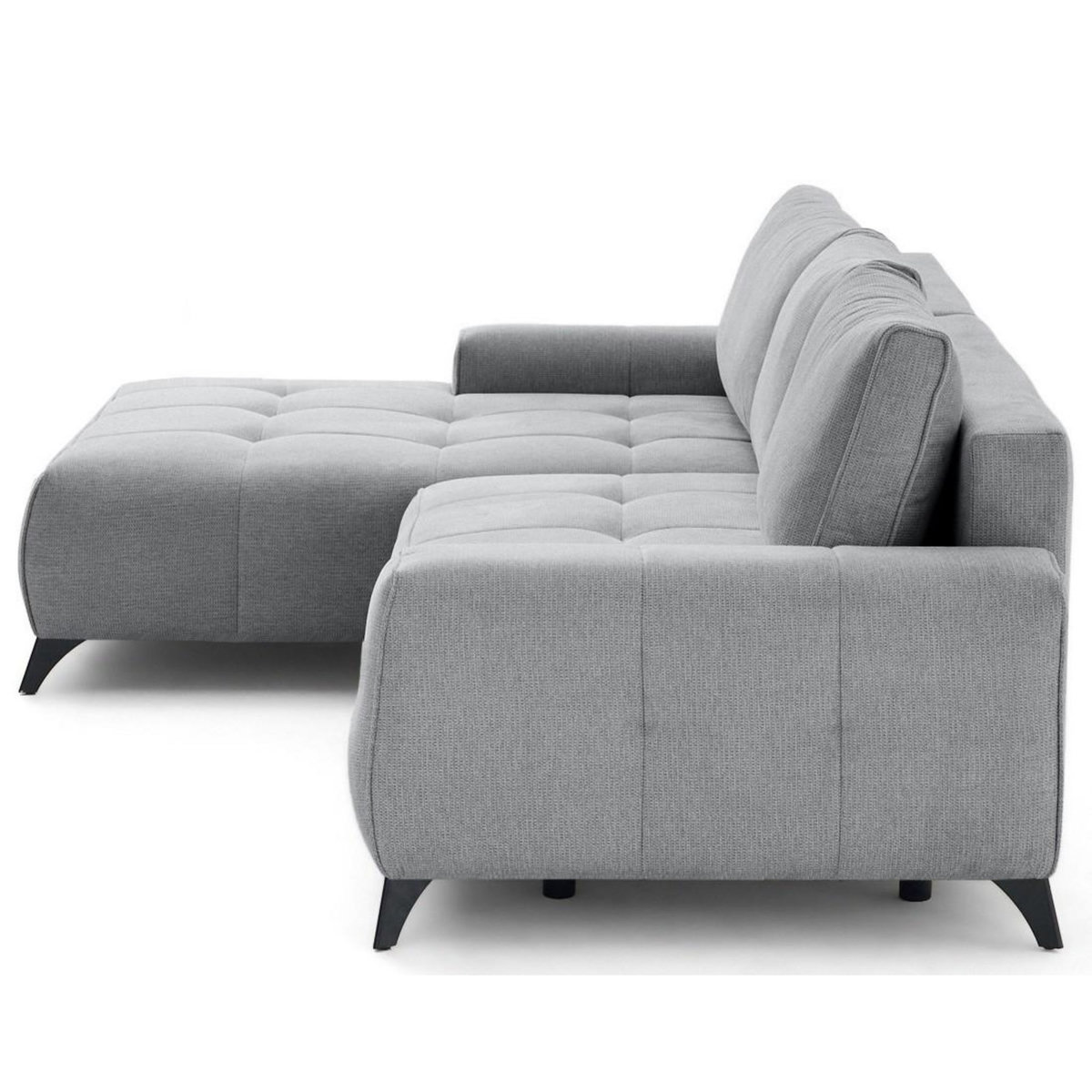 BEST MOBILIER Rimini - canapé d'angle gauche 4 places convertible avec coffre en tissu texturé