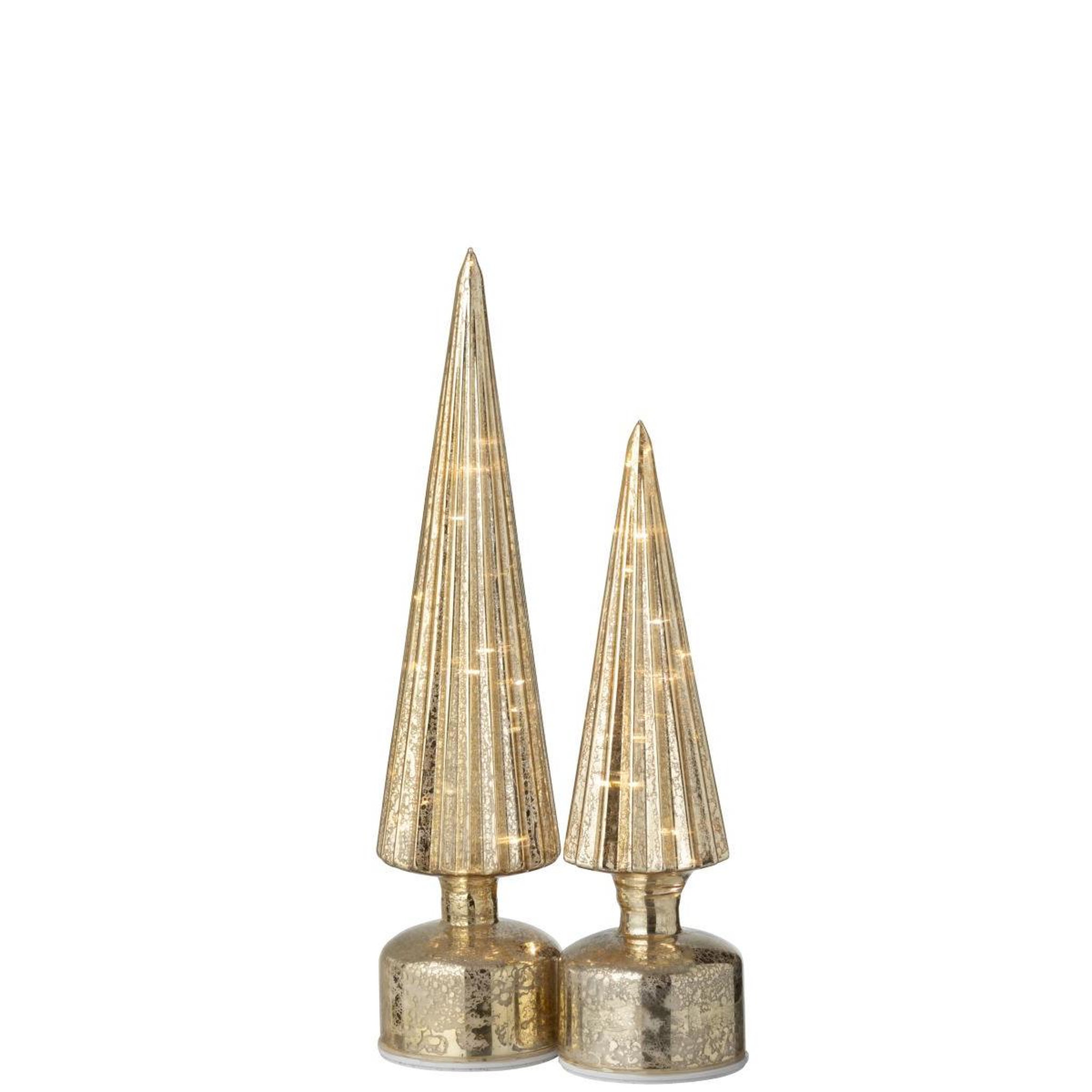 Voir la diapositive 4 : J-LINE Sapin tournant à led  lenard  31cm doré