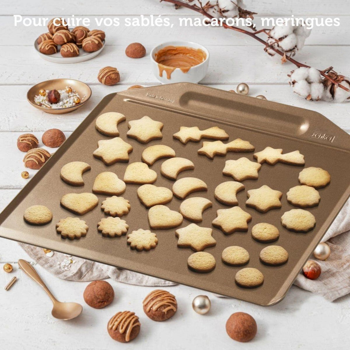 ZENKER Plaque à pâtisserie sans rebords 36 x 33 cm Zenker Mojave Gold