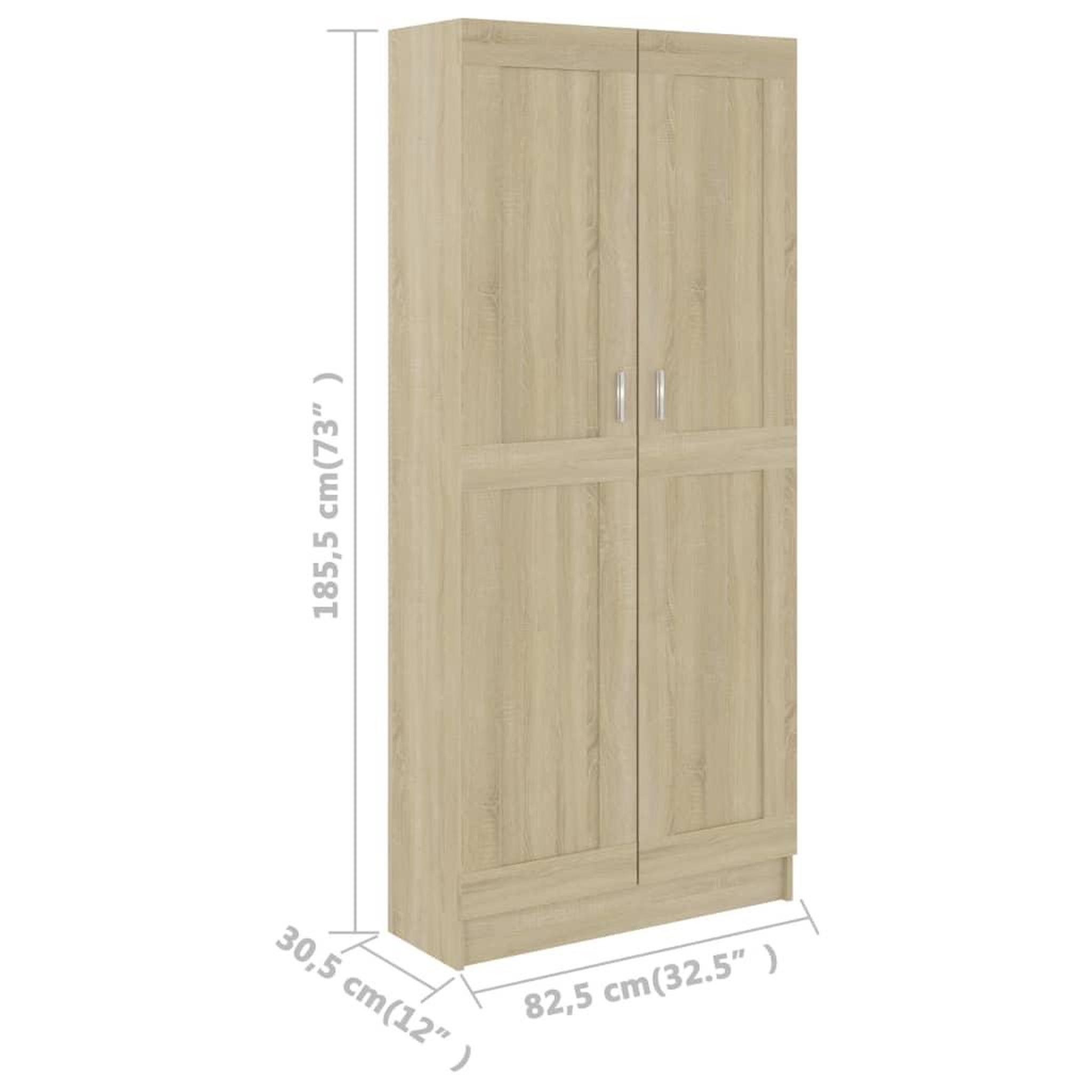 Voir la diapositive 6 : VIDAXL Bibliotheque Chene sonoma 82,5x30,5x185,5 cm Bois d'ingenierie