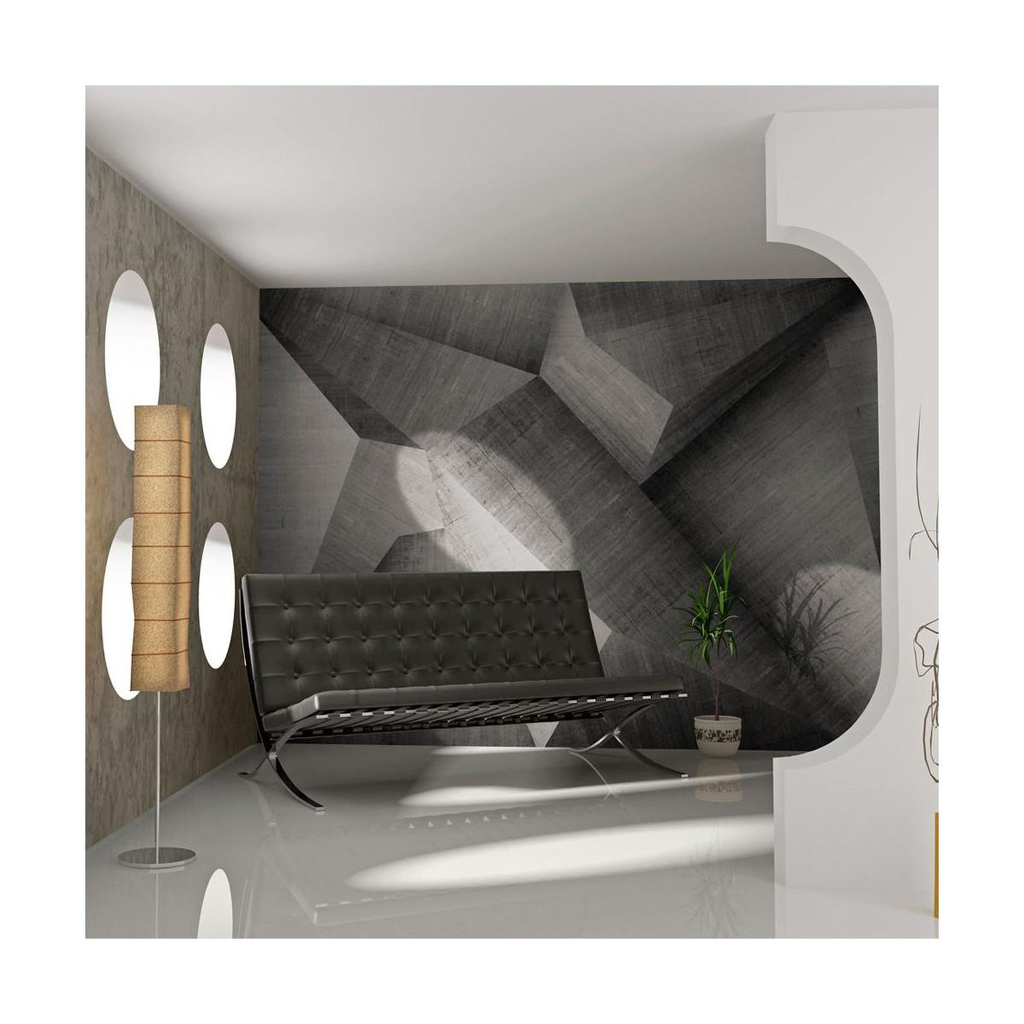 Paris Prix Papier peint  béton illusion d'optique ii  450x270cm