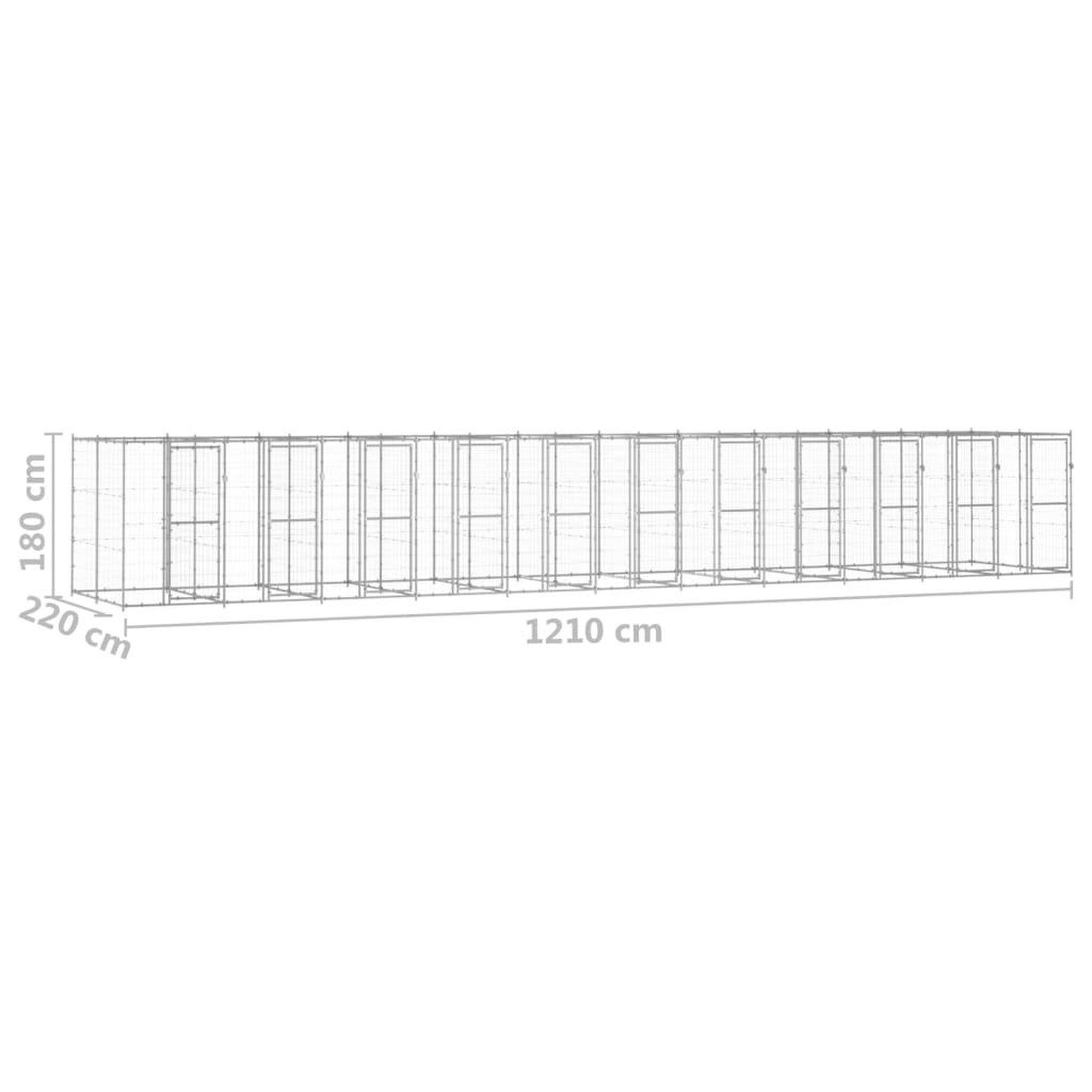 Voir la diapositive 6 : VIDAXL Chenil exterieur Acier galvanise 26,62 m²