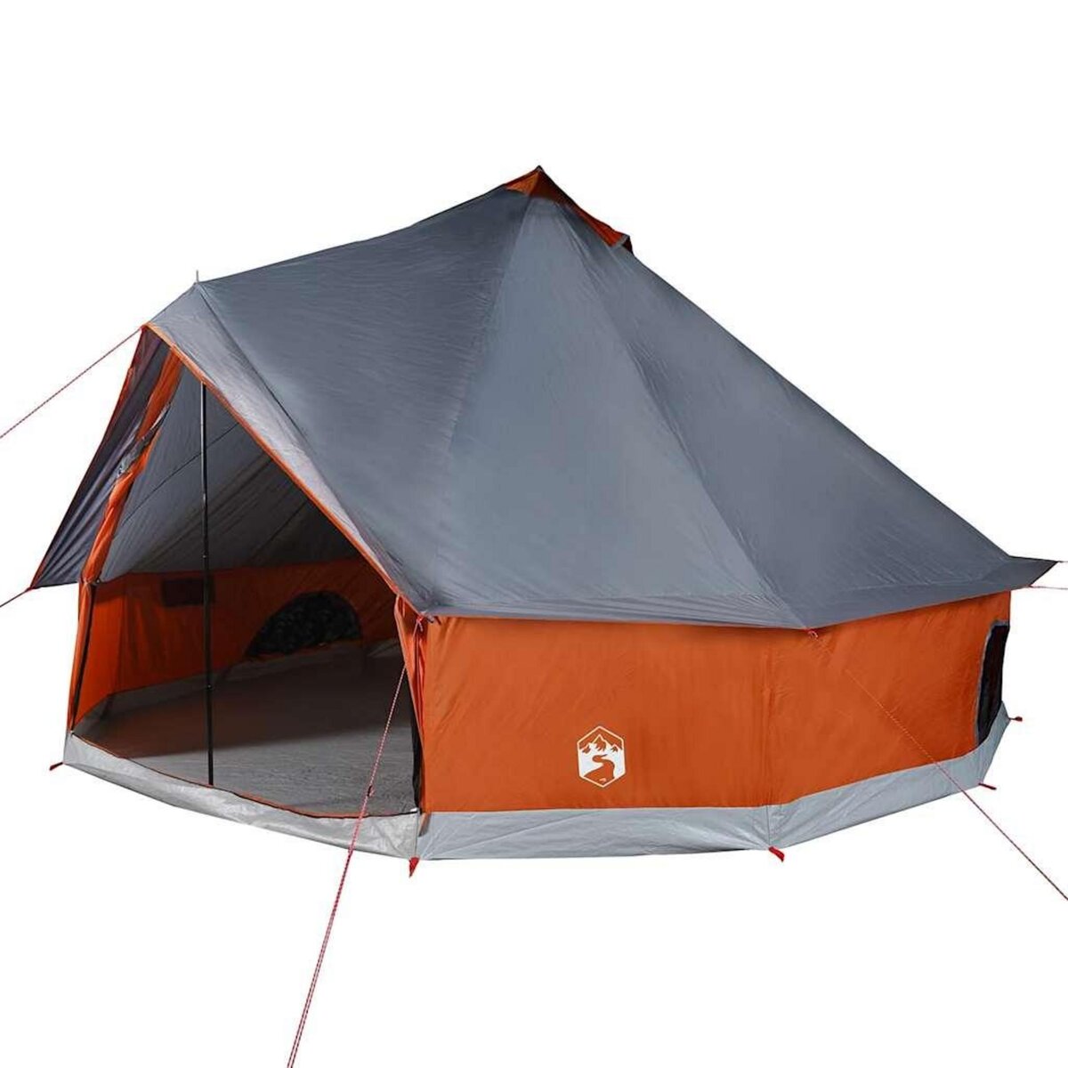 VIDAXL Tente familiale tipi 8 personnes gris et orange impermeable