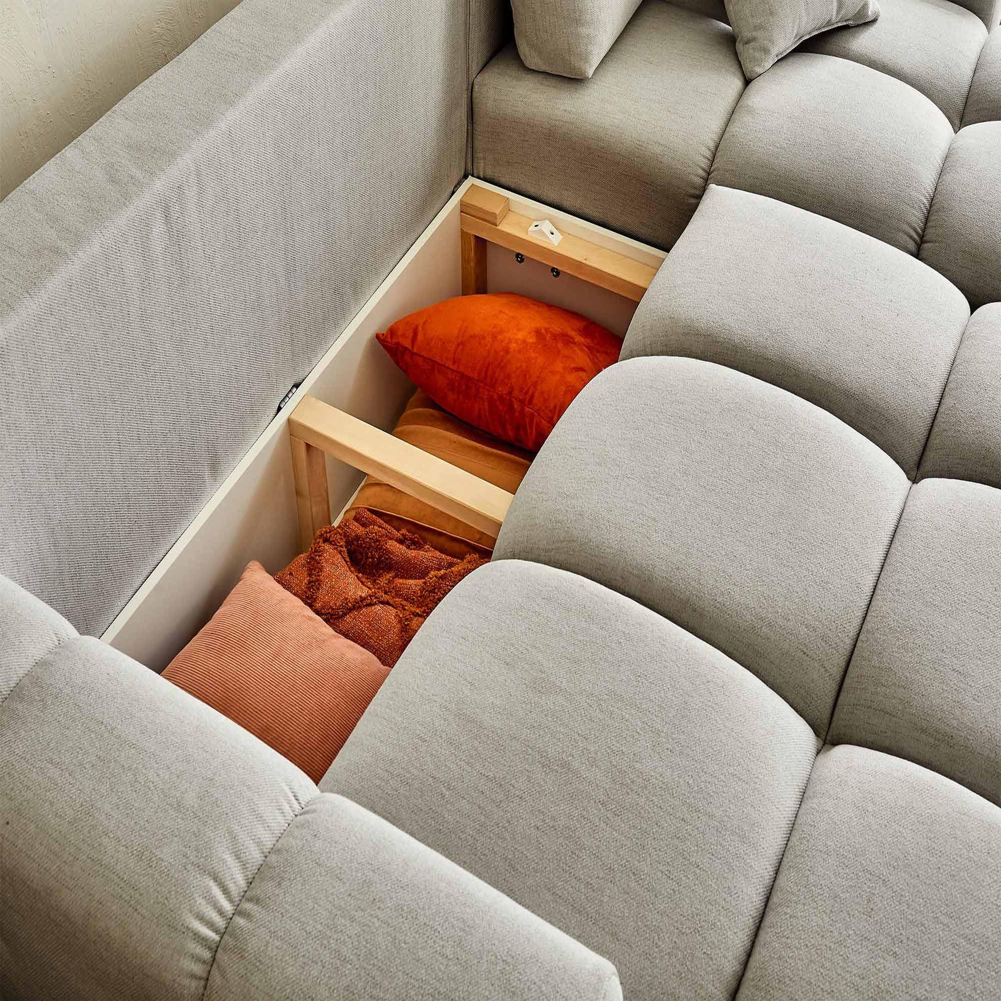 Voir la diapositive 3 : LISA DESIGN Crocus - canapé d'angle réversible - 4 places - convertible avec coffre - en tissu
