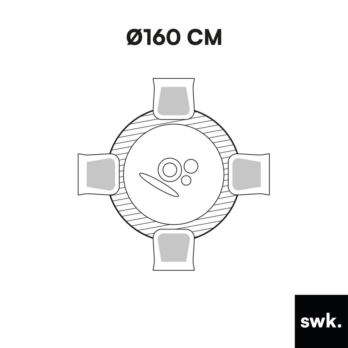 SWEEEK Tapis rond intérieur motifs cercles en relief crème Ø160cm