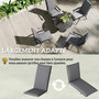 Voir la diapositive 5 : OUTSUNNY Lot de 4 coussins galettes assise dossier de chaises fauteuils de jardin polyester gris