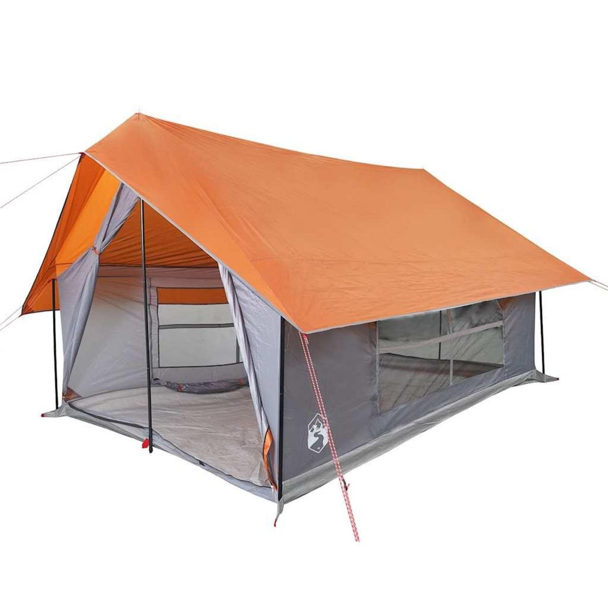 VIDAXL Tente de camping 5 personnes gris et orange impermeable