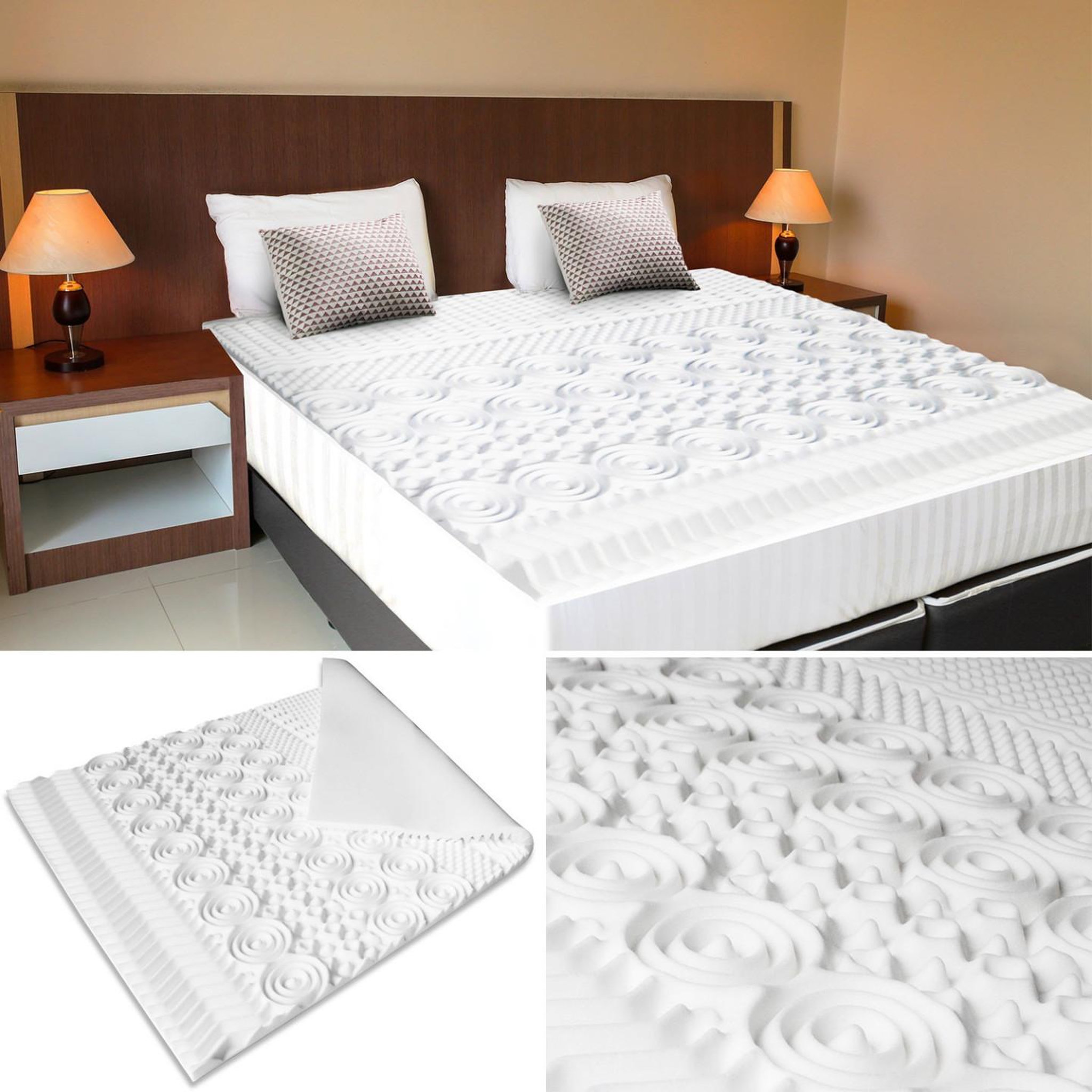 Voir la diapositive 3 : ID MARKET Surmatelas 140x190 cm elias mousse mémoire de forme 10 zones