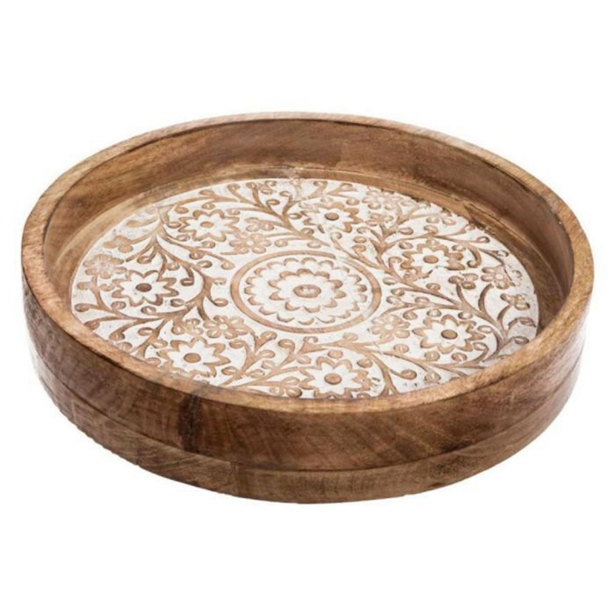 ATMOSPHERA Lot de 2 Plateaux en Bois  Ritual  35cm Naturel