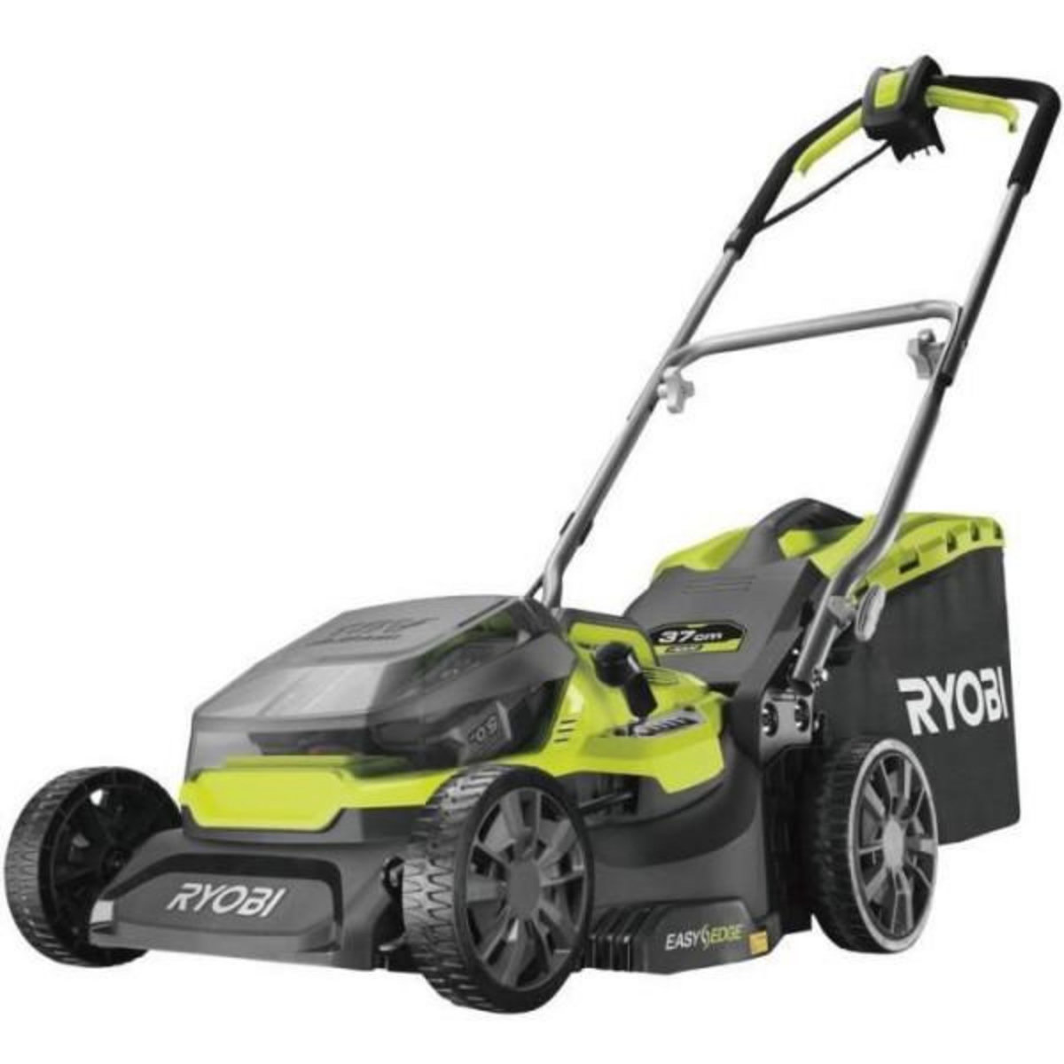 Ryobi Tondeuse a Gazon RYOBI -   poussée HYBRIDE 36V (alimentation par 2 batteries ONE+™) - coupe 37 cm + 2 batteries 5 Ah & charg. - RY18LMH