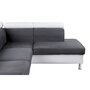 Canapé d'angle 4-5 places fixe avec LED  TOMY- Simili blanc - Microfibre grise - Angle droit