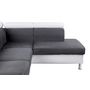 Voir la diapositive 6 : Canapé d'angle 4-5 places fixe avec LED  TOMY- Simili blanc - Microfibre grise - Angle droit