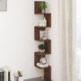 Voir la diapositive 1 : VIDAXL Etagere d'angle murale Chene brun 20x20x127,5cm Bois ingenierie