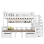 MERAX Lit mezzanine 90x200cm coloris blanc pin