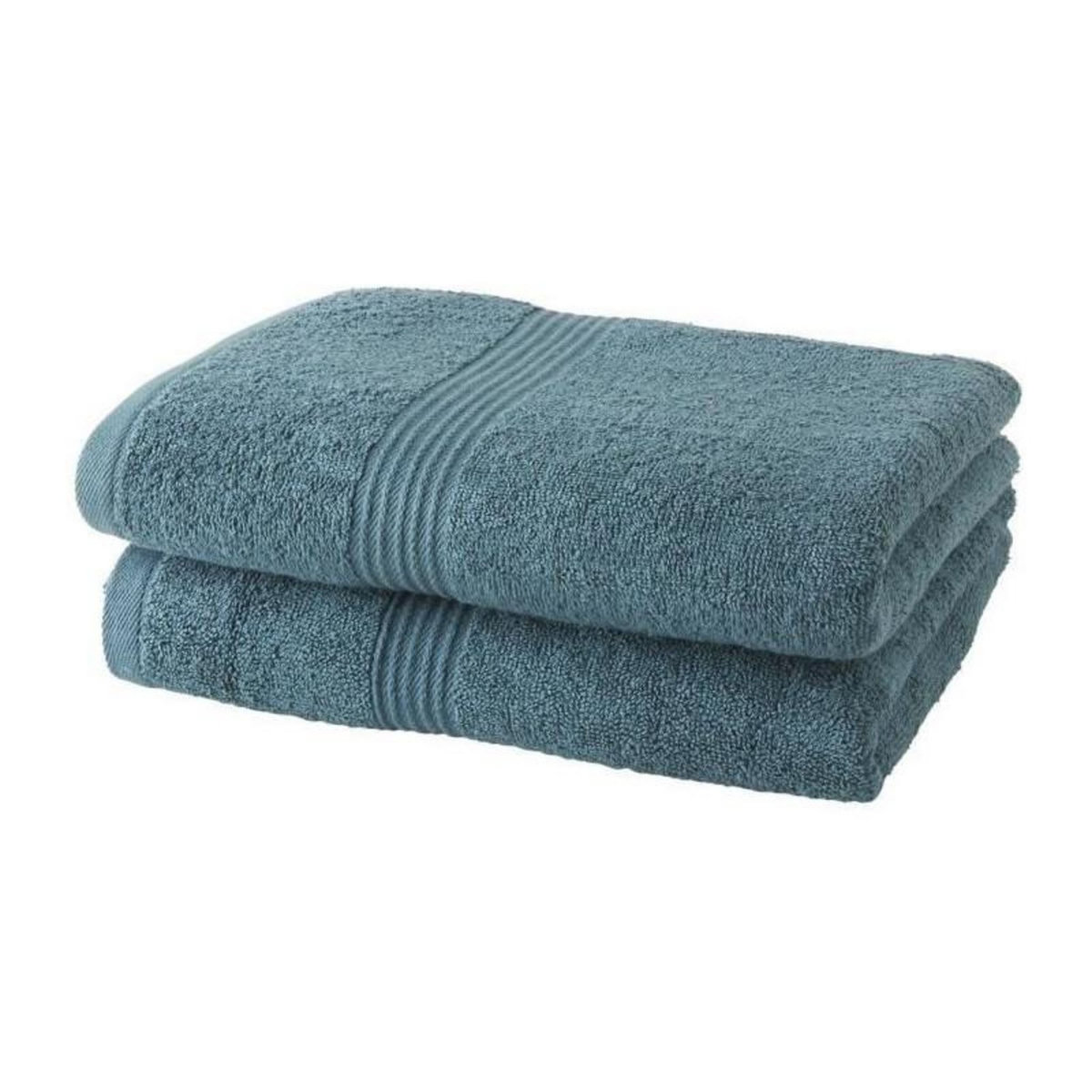 Today Lot de 2 serviettes de toilette TODAY 50x90 cm 100% Coton- Paon