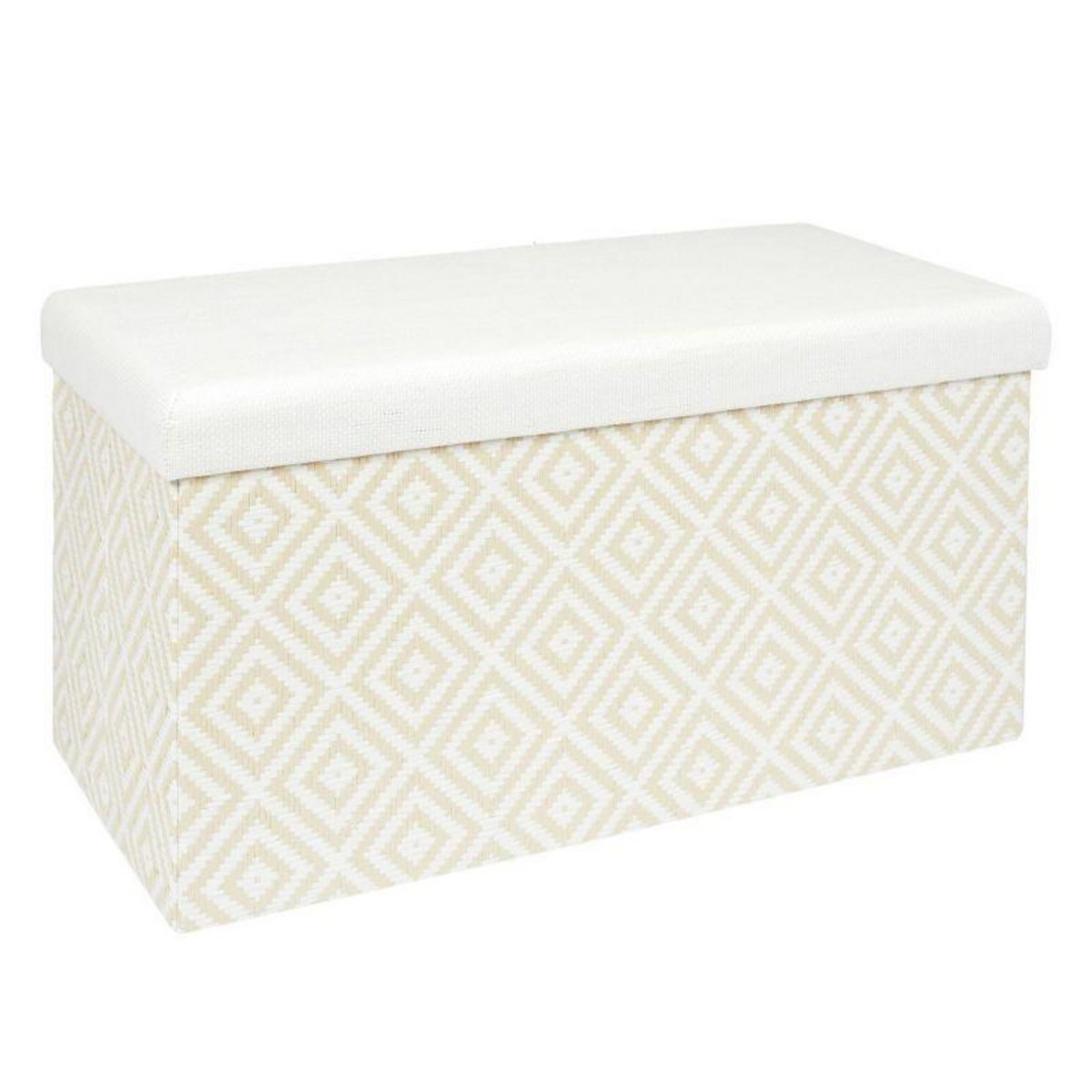 Paris Prix Banc Coffre Pliable  Tressé  76cm Blanc