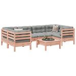VIDAXL Salon de jardin 7 pcs et coussins bois massif sapin de douglas