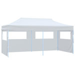VIDAXL Tente de reception pliable avec parois 3 x 6 m Acier Blanc