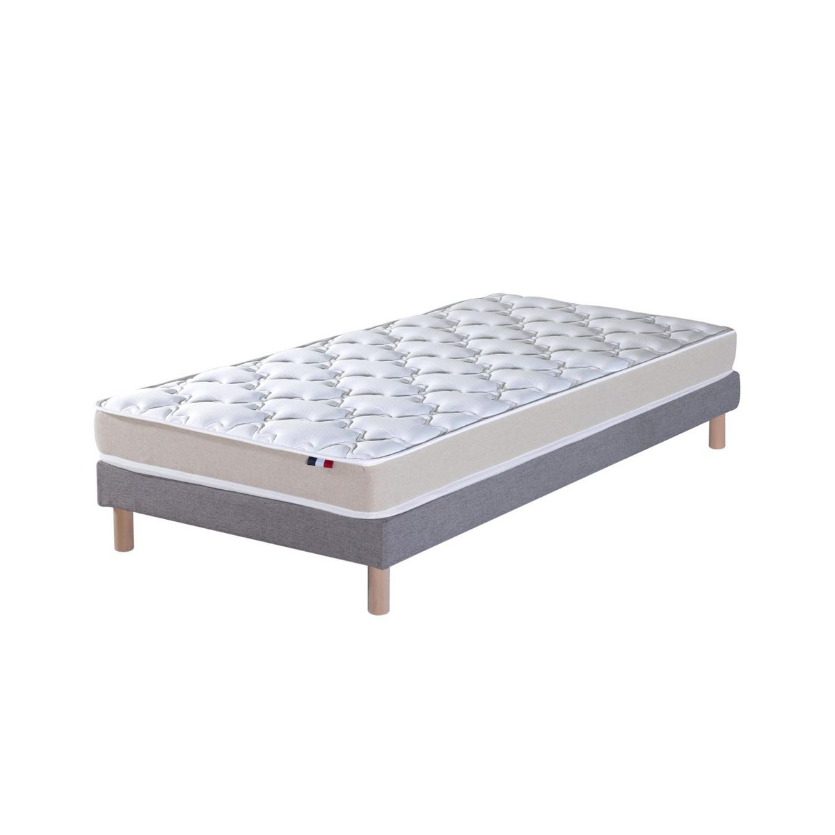 IDLITERIE Ensemble matelas 100% latex 3 zones et sommier Essentiel - qualité française