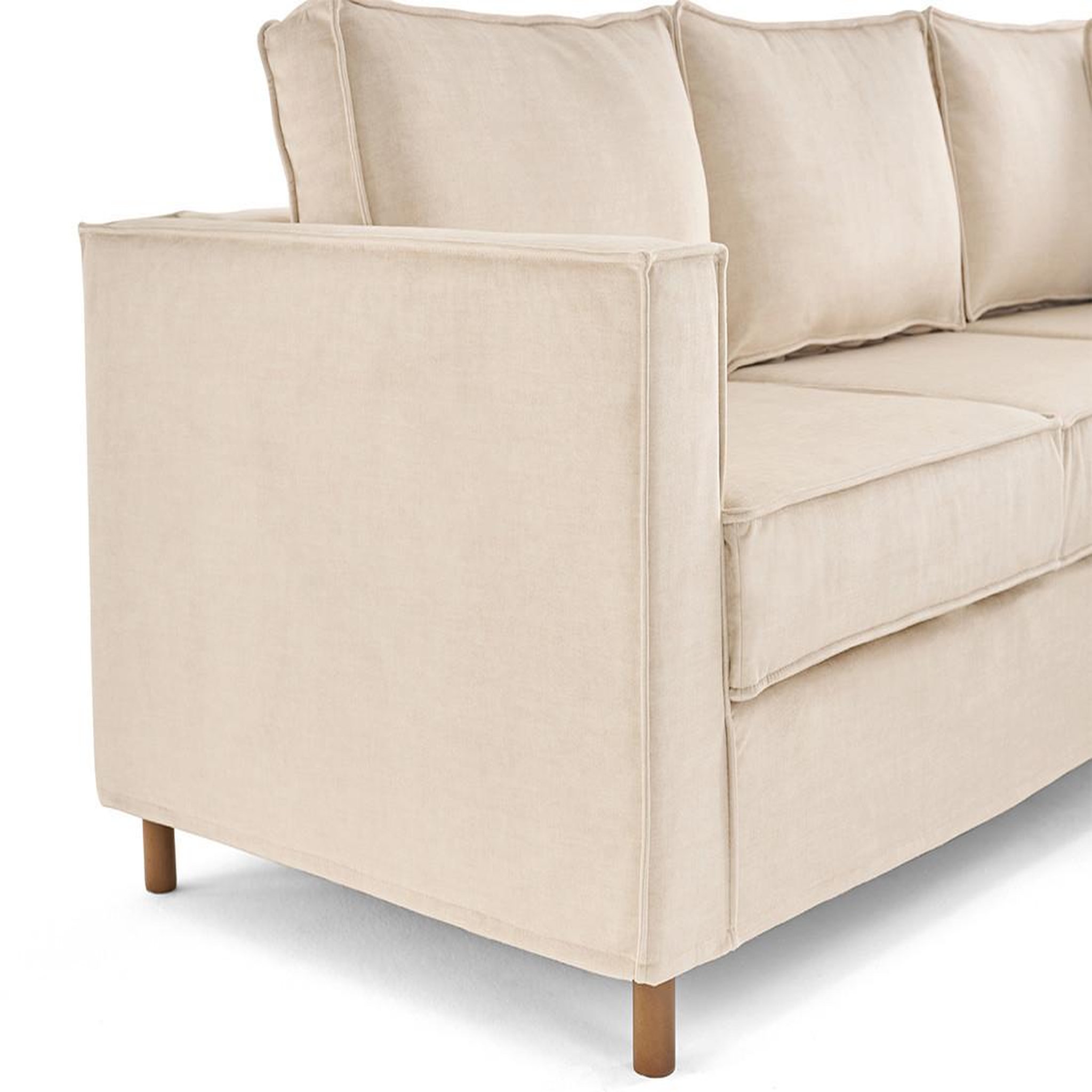 Voir la diapositive 6 : LISA DESIGN Jake - canapé déhoussable d'angle droit 5 places en velours