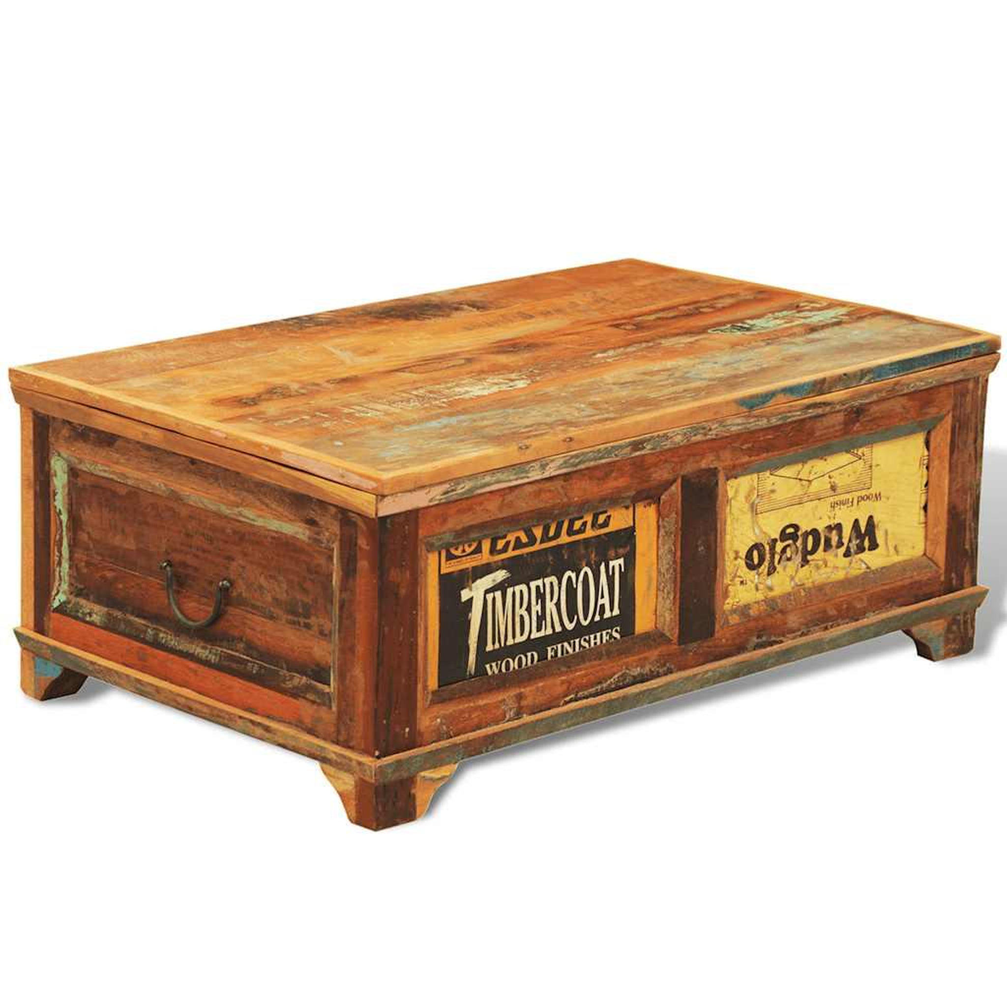 Voir la diapositive 4 : VIDAXL Table basse avec espace de rangement vintage bois recycle