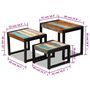 Voir la diapositive 6 : VIDAXL Tables gigognes 3 pcs Bois de recuperation massif