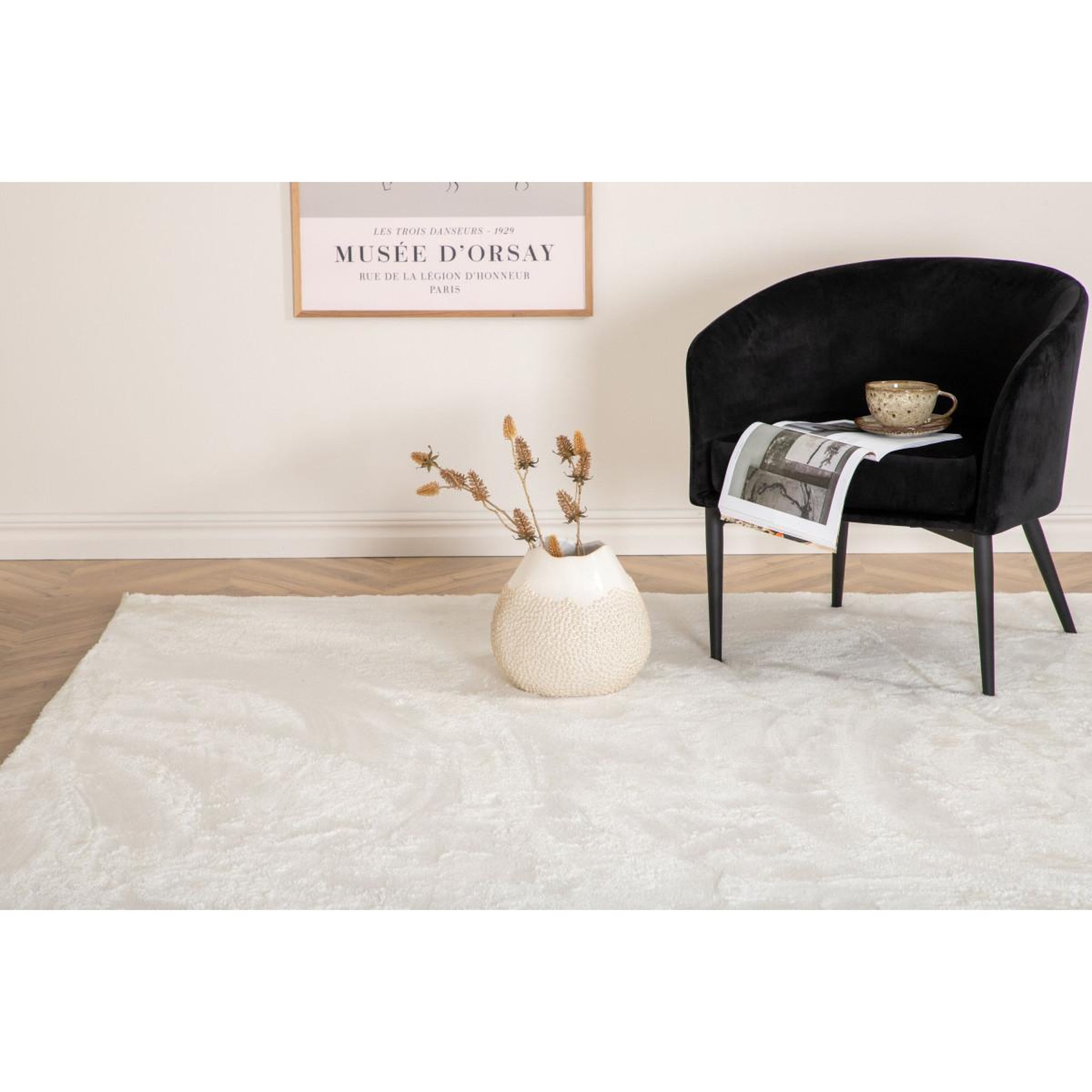 Voir la diapositive 6 : Paris Prix Tapis design uni  blanca  160x230cm blanc