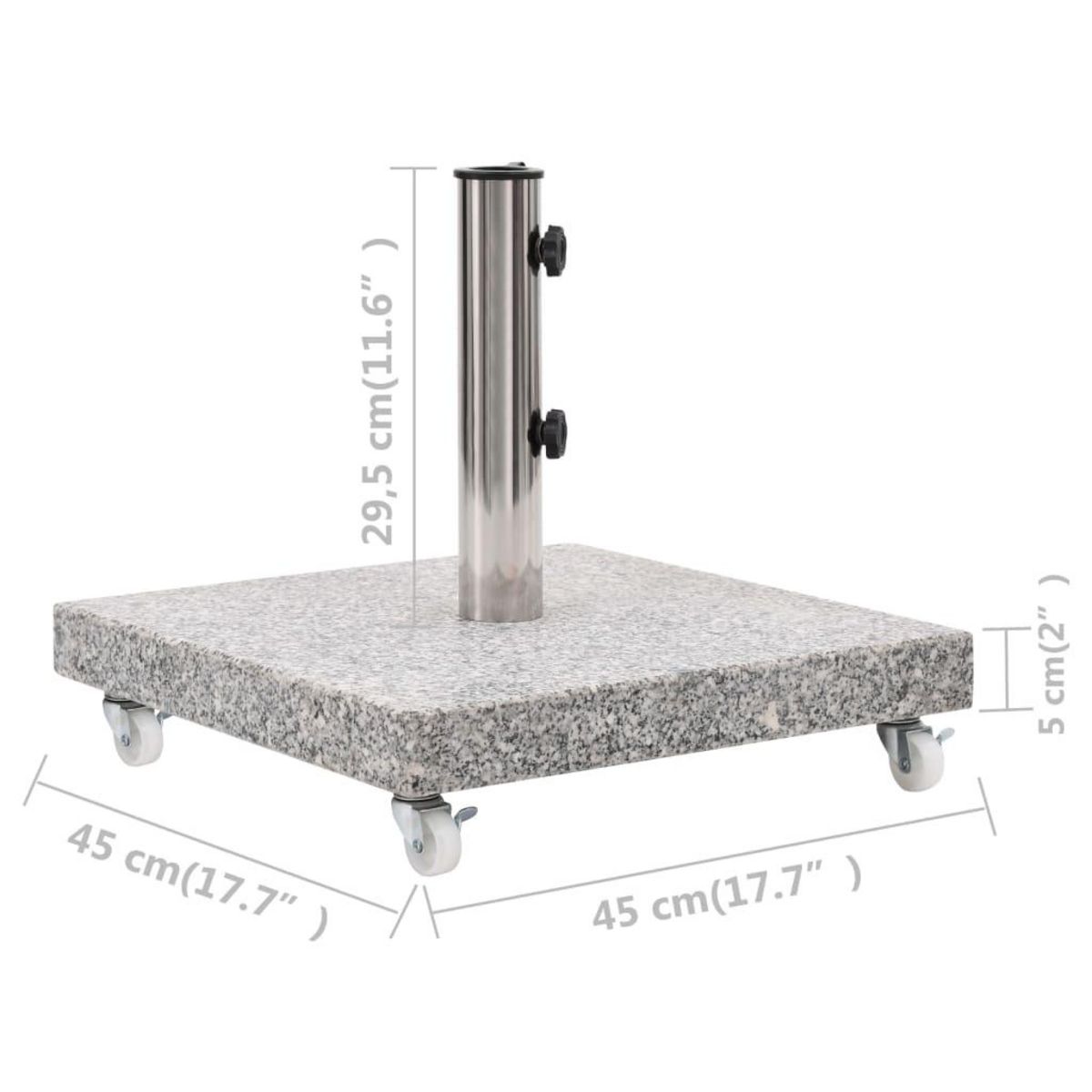 VIDAXL Socle de parasol Granite 30 kg Carre Gris
