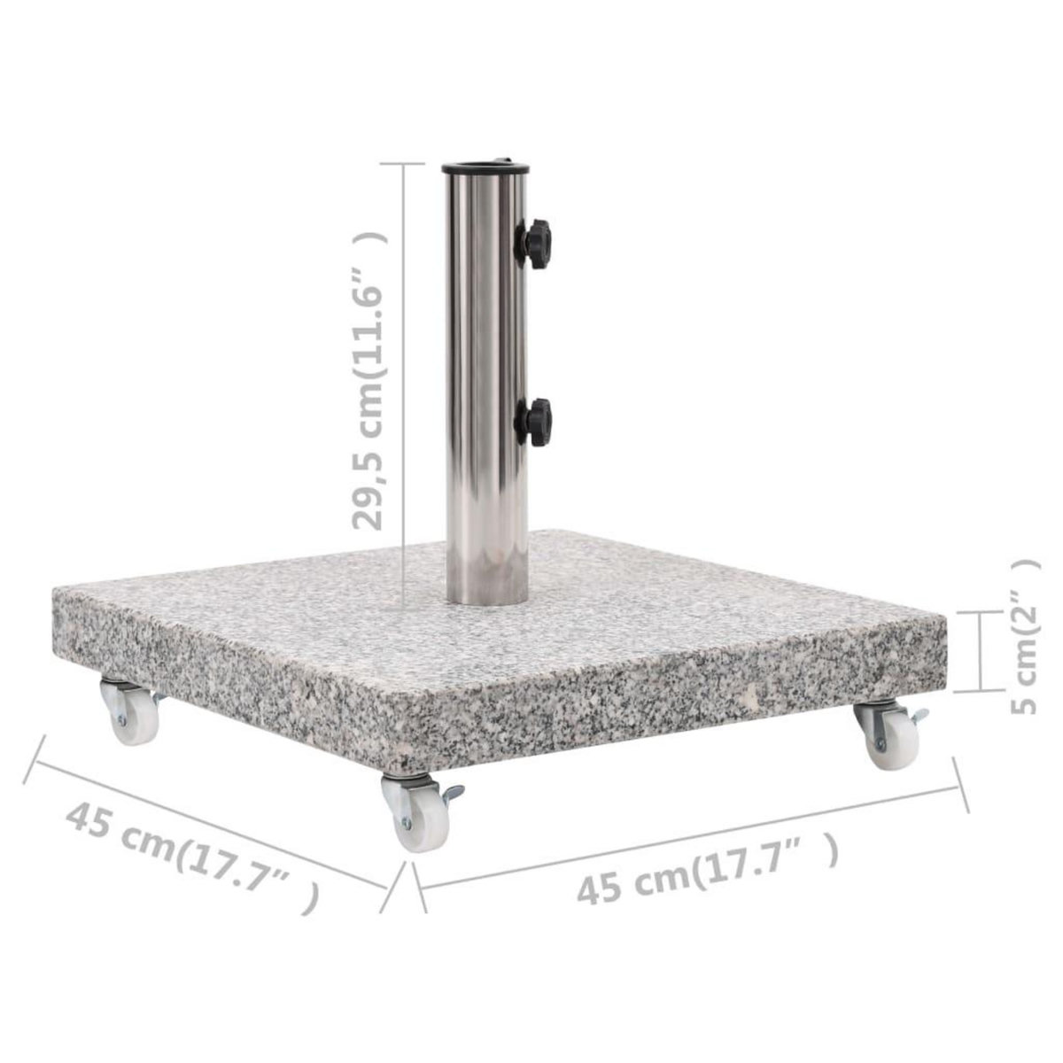 VIDAXL Socle de parasol Granite 30 kg Carre Gris