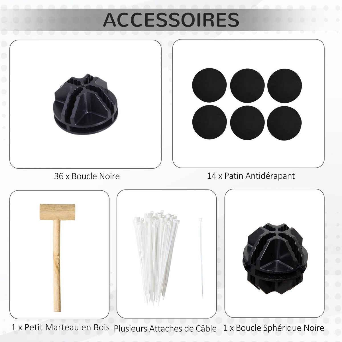 PAWHUT PawHut Cage parc enclos modulable petits animaux de compagnie - dim. standards 140L x 70l x 70H cm - 27 panneaux bords arrondis - résine PP fils d'acier noir