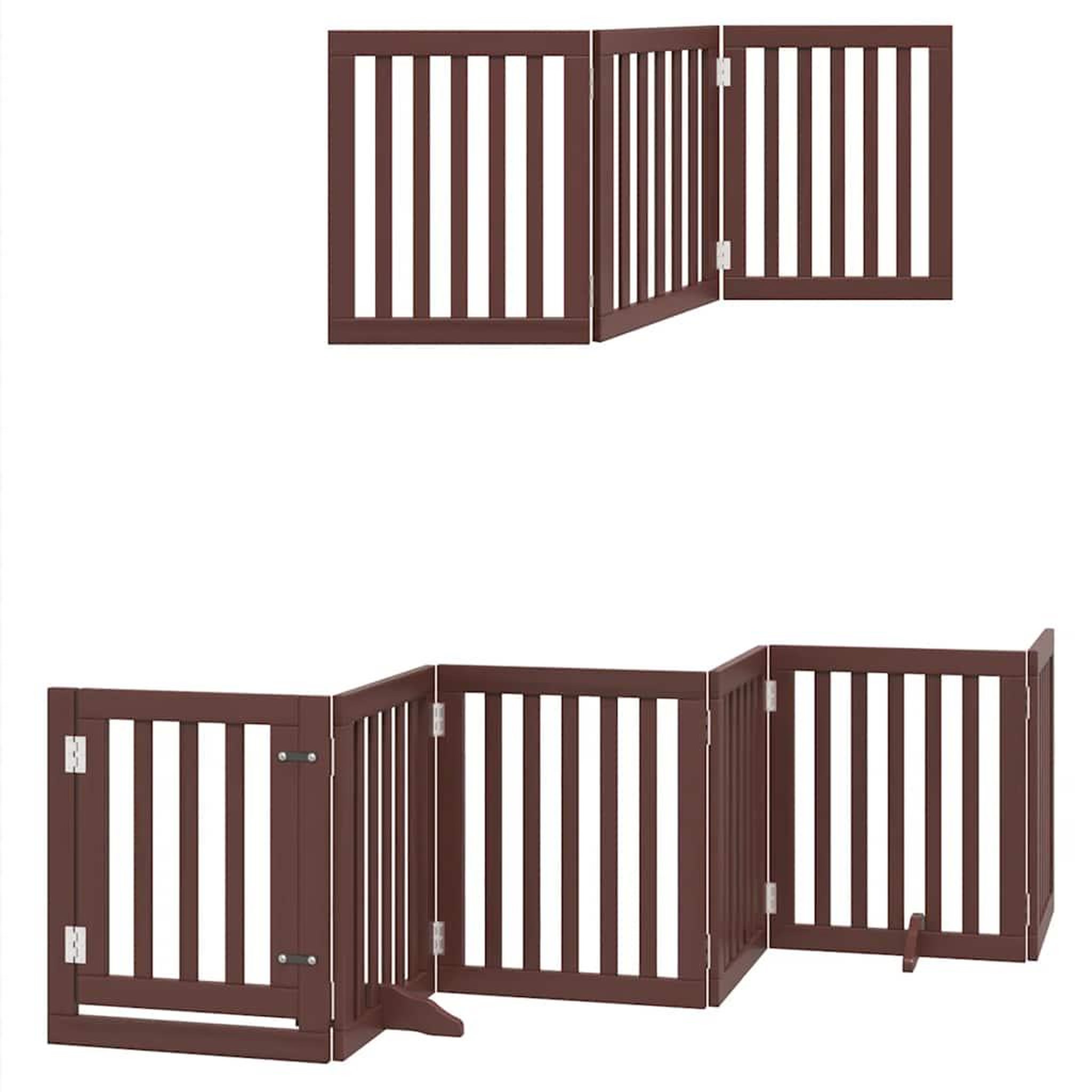 Voir la diapositive 6 : VIDAXL Barriere pour chien porte pliable 15 panneaux bois de peuplier