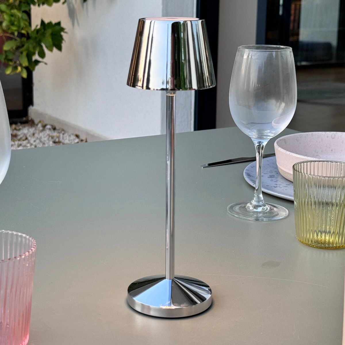 Lumisky Lampe de table sans fil EMILY Argent Aluminium H25cm
