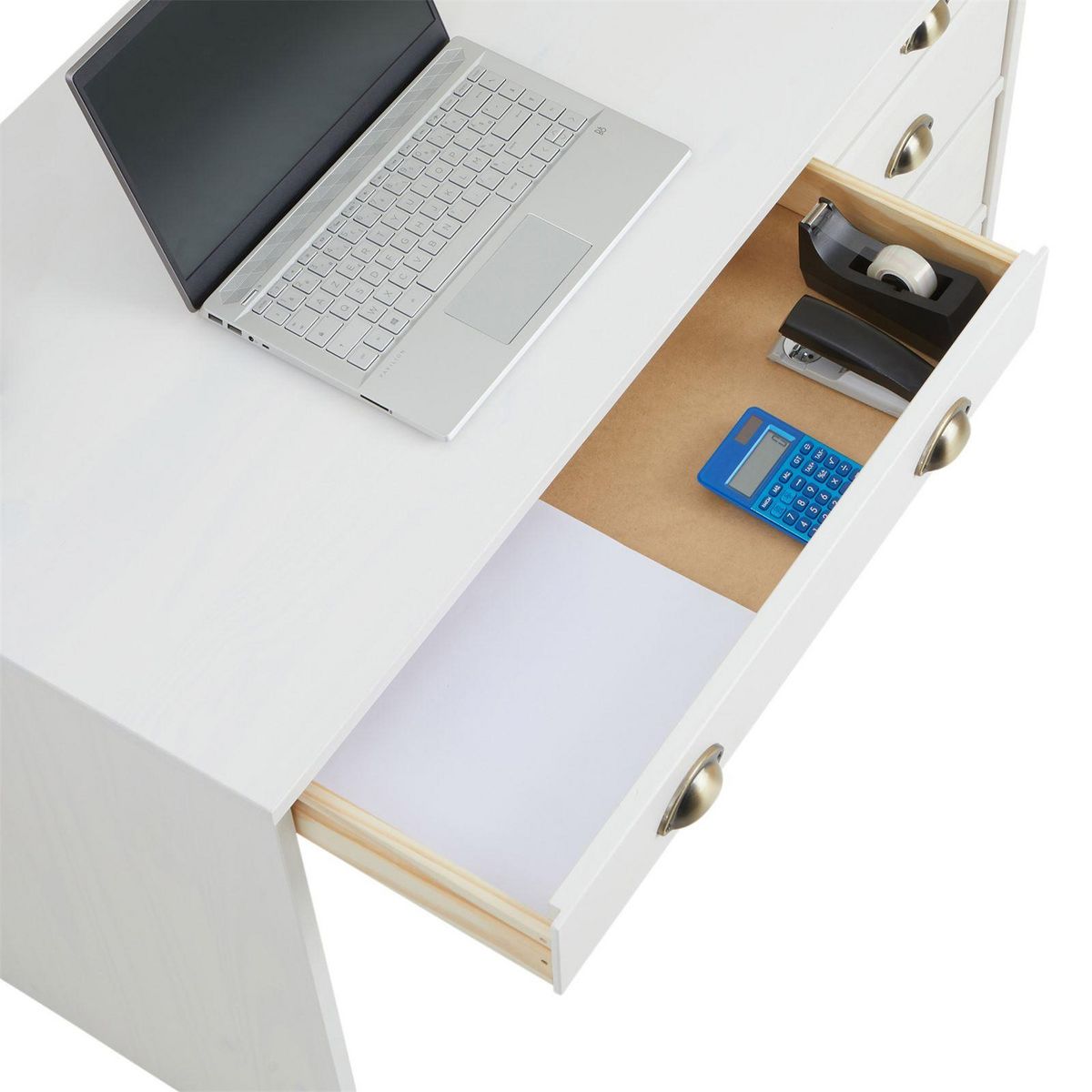 IDIMEX Bureau LANA avec 5 tiroirs en pin massif