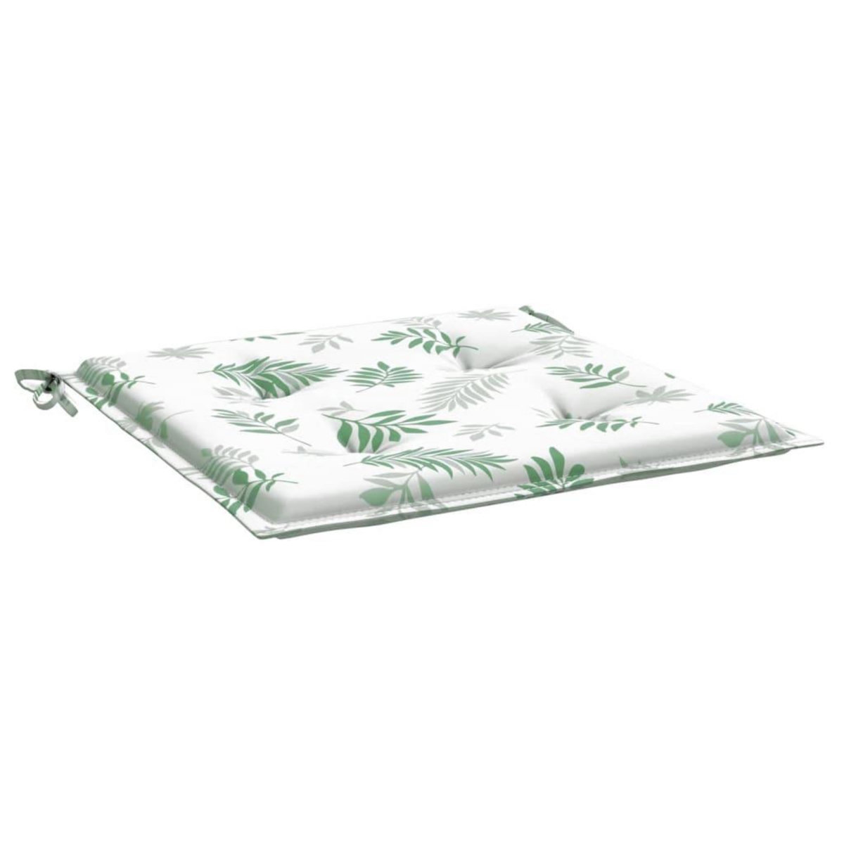 VIDAXL Coussins de chaise lot de 2 motif de feuilles 50x50x3 cm tissu