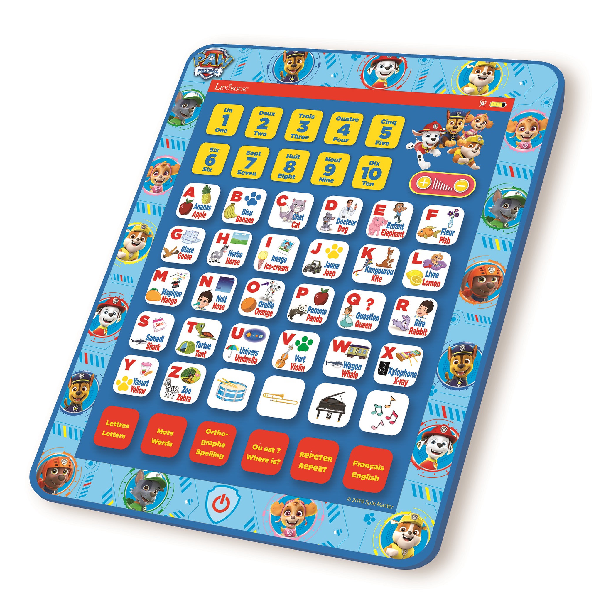 LEXIBOOK Tablette éducative Pat Patrouille EN/FR
