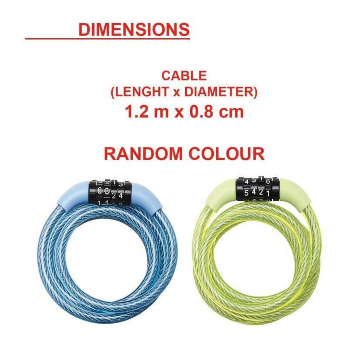 Master lock Cable Antivol Vélo [1,2 m Câble] [Combinaison] [Extérieur] [Couleur Aléatoire] 8143EURDPROCOL