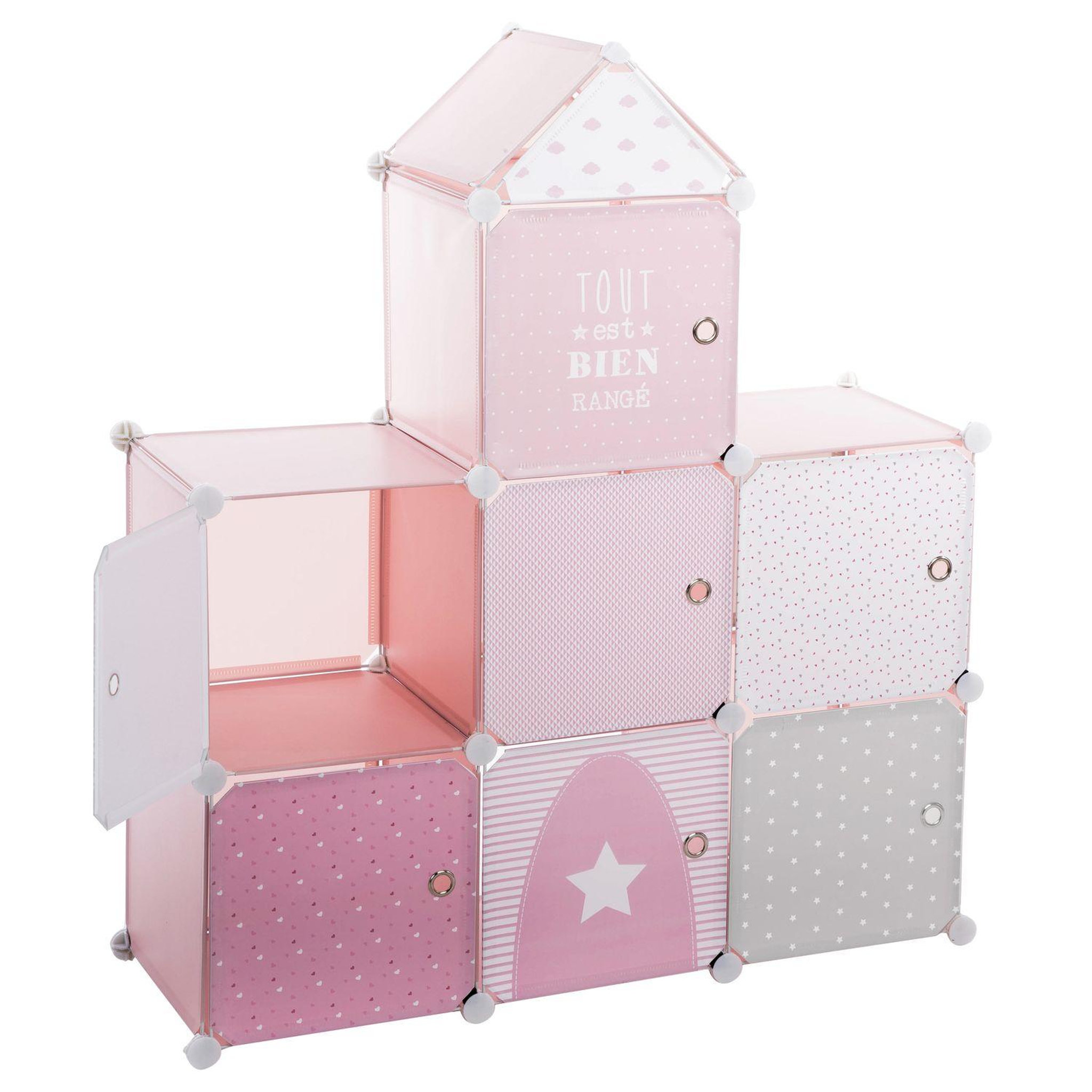 Voir la diapositive 1 : Atmosphera Kids Château de rangement -7 cases