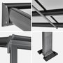 Voir la diapositive 3 : SWEEEK Pergola murale 3x5m anthracite en aluminium et polycarbonate avec gouttière. pergola adossée