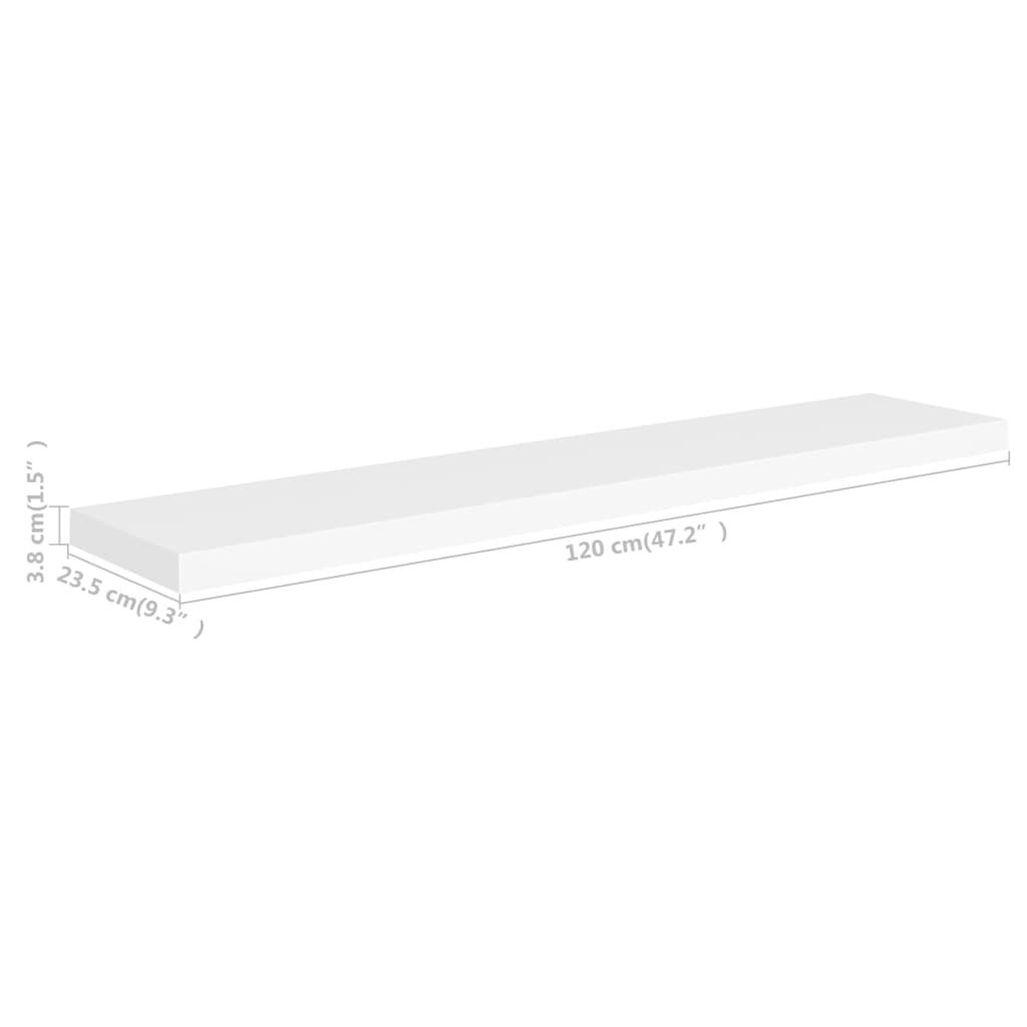 Voir la diapositive 6 : VIDAXL Etagere murale flottante blanc 120x23,5x3,8 cm MDF