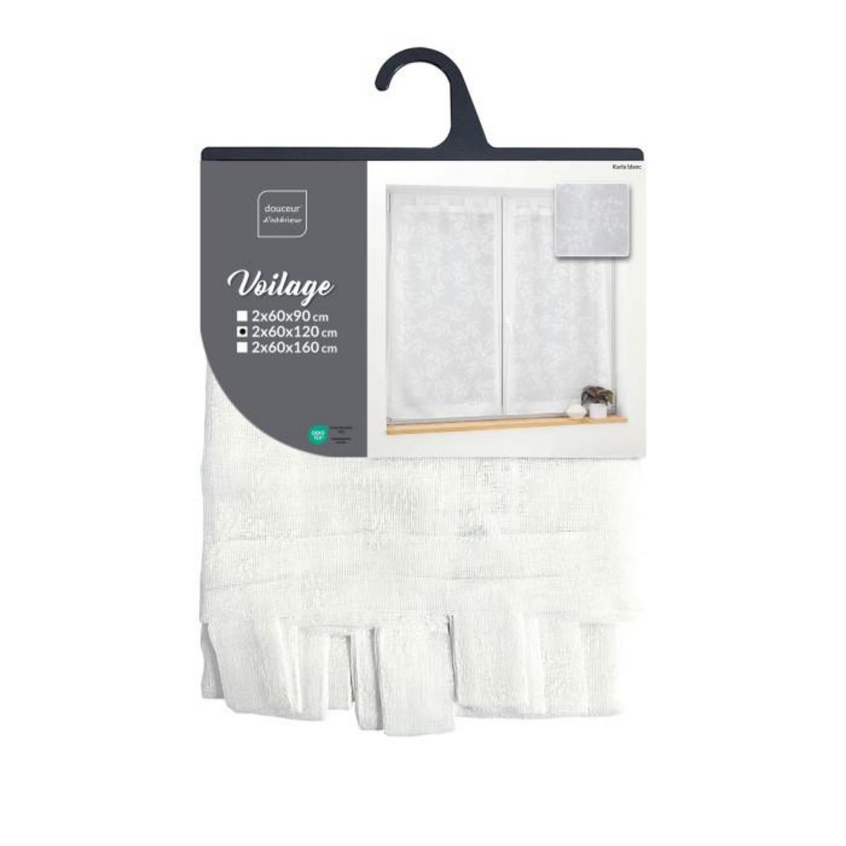 Paris Prix Paire de Voilages  Karla  60x120cm Blanc