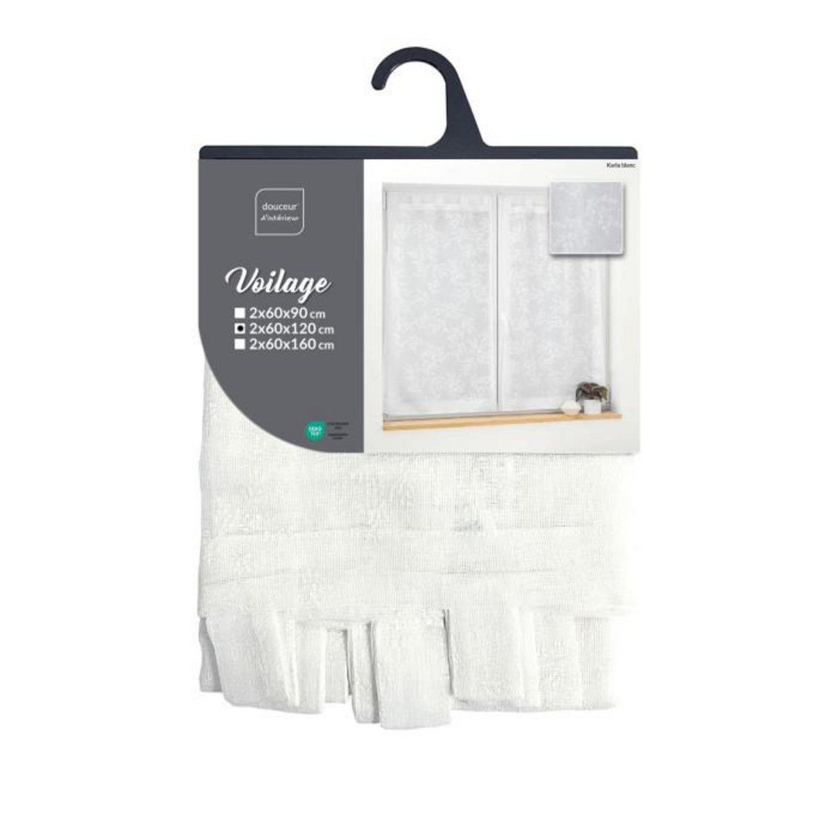 Paris Prix Paire de Voilages  Karla  60x120cm Blanc