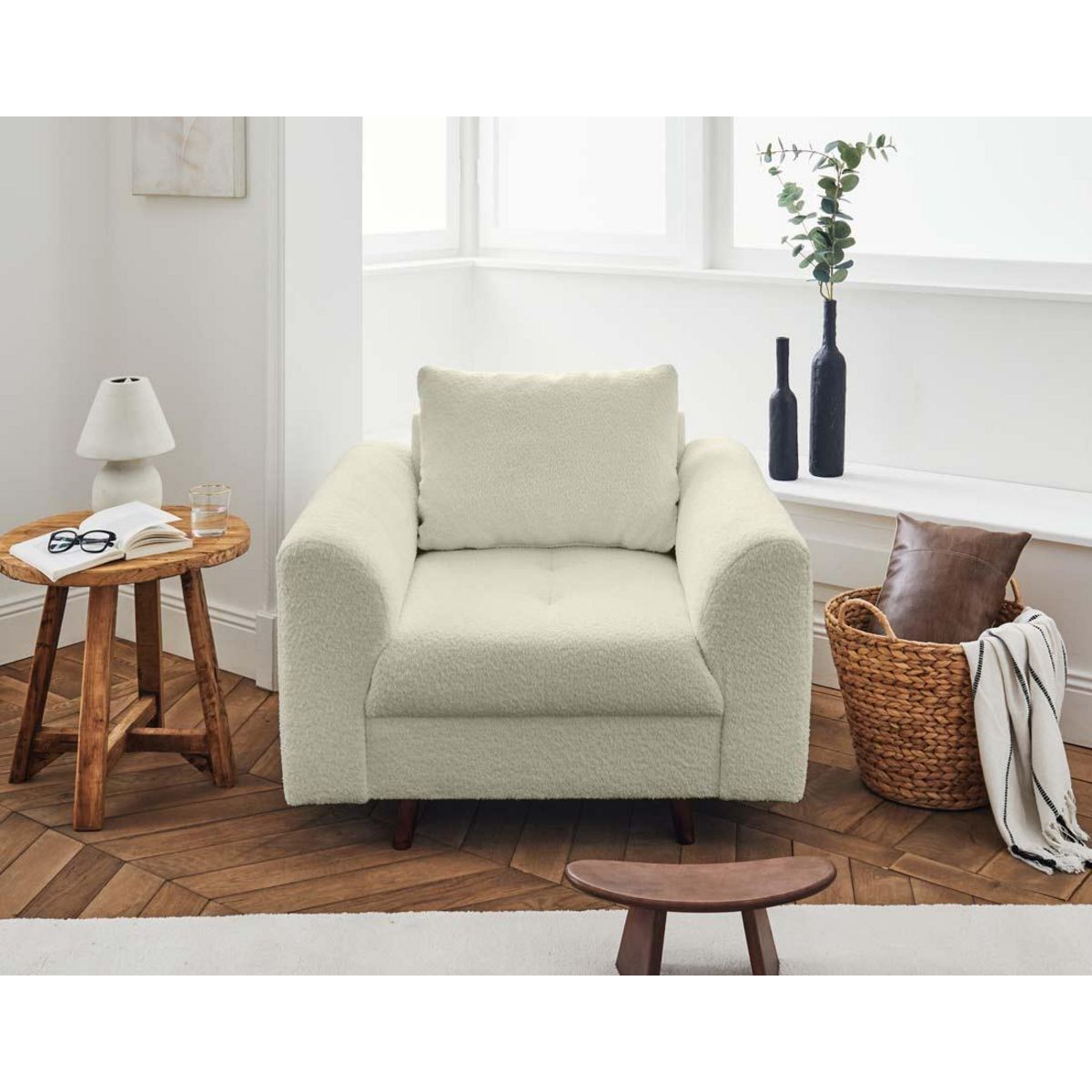 LISA DESIGN Rune - fauteuil - en tissu bouclette